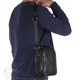 Сумка мужская кожаная 8270-2QH black Heanbag в Новосибирске
