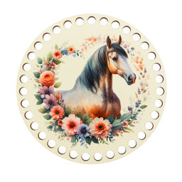 Заготовка для декорирования Love2art ДВ-01 Набор донышек для вязания Глянцевый фанера d 15 см х 0.4 см 2 шт 08 Лошадь