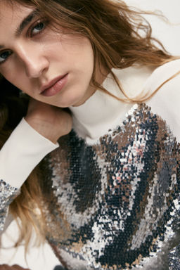 Top de lentejuelas con hombreras - H&m фото 7