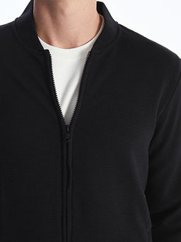 Kolej Yaka Uzun Kollu Erkek Fermuarl? Sweatshirt