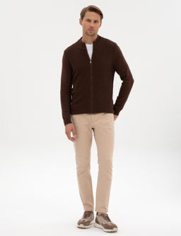 Kahverengi Slim Fit Fermuarl_ Triko H_rka - Pierre cardin фото 4