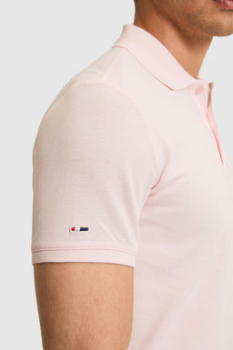 Erkek Slim Fit Polo Yaka A__k Pembe Basic Ti__rt