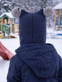 Шлем вязаный темносиний - Arctic kids фото 3