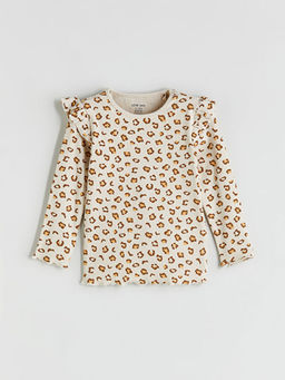 Bisiklet Yaka Bask?l? K?z Bebek Pijama Tak?m?