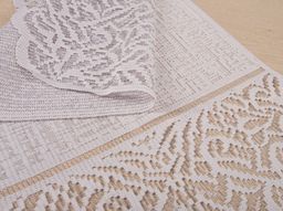 Д115АБа САЛФЕТКА ДЕКОРАТИВНАЯ белый с коричн. 0.75 м*0.35 м