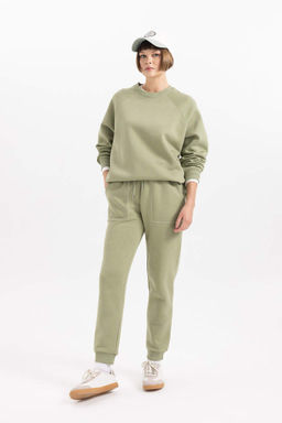 Толстый свитшот оверсайз с круглым вырезом - Defacto фото 5