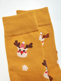 Носки НГ р.35-40 Merry Christmas Олени Жёлтые - Krumpy фото 2