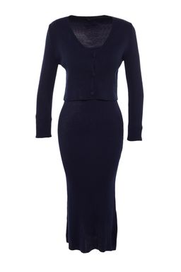 TRENDYOLMILLA Pembe Vucuda Oturan Midi Triko H?rka Elbise Tak?m TWOSS21EL0208 фото 5