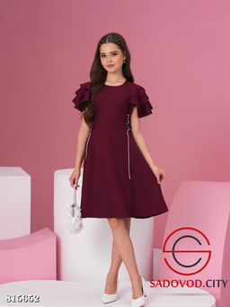 Платье для девочки с волнистыми рукавами