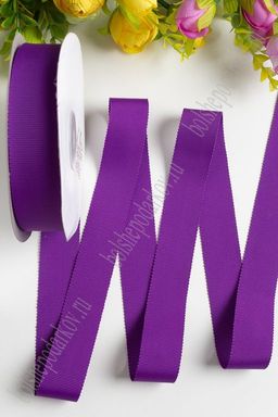 Лента репсовая с волнистыми краями 2.5 см (темно-фиолетовый №465) SF-1806