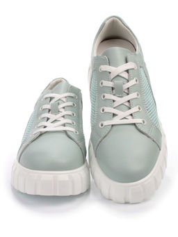 03-PDA93-3 GREEN Полуботинки спортивные женские (натуральная кожа, сетка) - No name фото 13