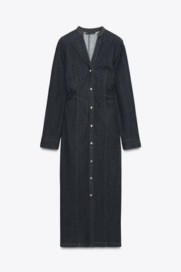 FITTED DENIM MIDI DRESS - Zara фото 6