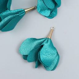 Декор для творчества текстиль Бутон, хвойно-зелёный, набор 6 шт., 6 см