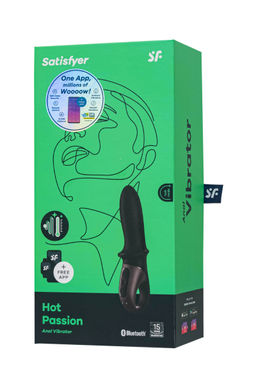 Анальный вибратор Satisfyer Hot Passion Connect App, силикон, черный  фото 11