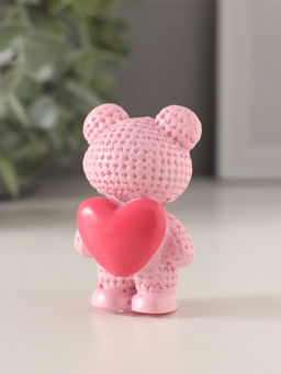 Набор фигурок полистоун Вязаный мишка с большим сердцем, 4 шт., 2.7?4?6 см