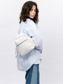 LACCOMA рюкзак Жизель-белый эко кожа хлопок  фото 10