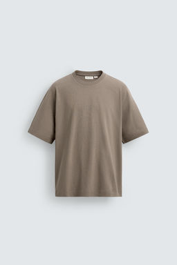 CAMISETA REGULAR FIT HEAVYWEIGHT / Marr?n / Topo - Zara фото 7
