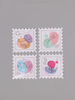Цена за 2 шт. Наклейка бумага Марки. Любовь, 3?3 см, 200 шт. в рулоне