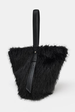 FAUX FUR BUCKET BAG - Zara фото 4