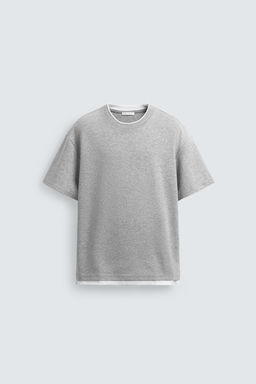 CAMISETA ACABADOS DOBLES CONTRASTE / Gris vigor?