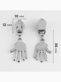 Цена за 2 шт. Бегунок для молнии «Спираль», №7, «Ладонь», 10 шт., цвет никель