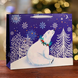 Пакет подарочный На снежочке, ХL 50 х 40 х 15 см