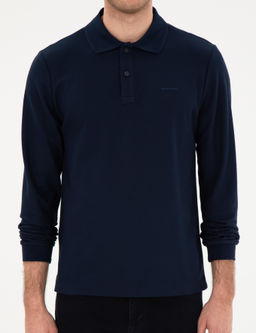 Lacivert Slim Fit K_vr_lmaz Yaka Sweatshirt
