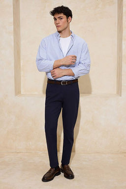 Lacivert Normal Kal_p/Regular Fit Fit Chino Boru Pa_a Mevsimlik Erkek DokumaPantolon TMNSS26PL00006