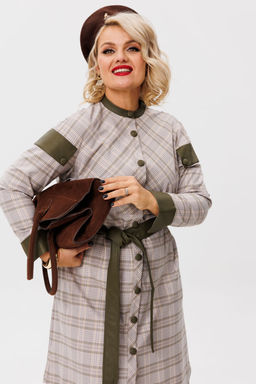 Платье ANELLI 1267 милитари  фото 8