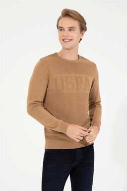 Мужской светло-коричневый меланжевый свитер Неожиданная скидка в корзине - U.s. polo assn фото 3