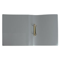 Папка на 2 кольцах А4 Calligrata, 40мм, 700мкм, карман на торце, серая  фото 2