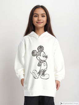 Kap??onlu Mickey Mouse Bask?l? Uzun Kollu K?z ?ocuk Sweatshirt - Waikiki фото 4