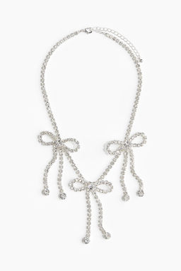 Collar de cadena de strass con diseno de lazos