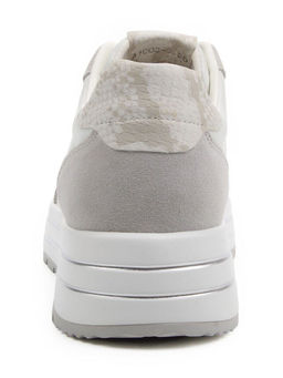 03-A1003-9 WHITE/LT. GRAY Кроссовки женские (натуральная кожа, натуральная замша)