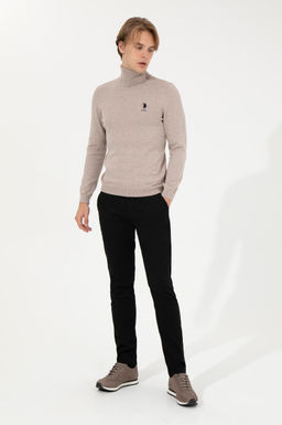 Erkek Slim Fit Siyah Kanvas Pantolon