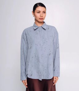 Рубашка #КТ1908, серо-голубой