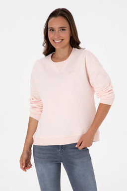 Kad_n A__k Pembe _ardonlu Bisiklet Yaka Basic Sweatsh_rt