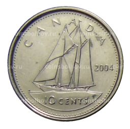 Монета 10 центов 2004 года P Канада