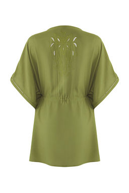 Haki Mini Dokuma Nak?sl? Plaj Kimono&Kaftan TBESS25KM00013 - Trendyolmilla фото 6