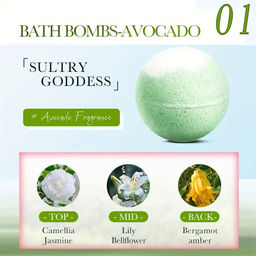 SADOER Бомбочка для ванны ароматическая с авокадо, 100гр