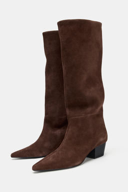 COWBOY SPLIT SUEDE BOOTS - Zara фото 10
