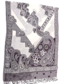 Палантин с вышивкой (шерсть вареная) в ассортименте №Тк903/18