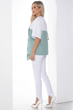 Костюм Сила нежности белый/фисташка К10164 - Lt collection фото 10