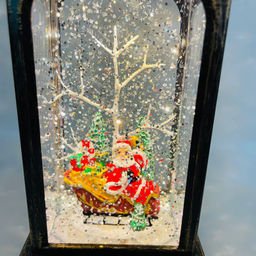 Новогодний декор Фонарь стекло - Дед Мороз на санях 23 см (арт. WDL-2101A) - Ип лебедев о.ю фото 4