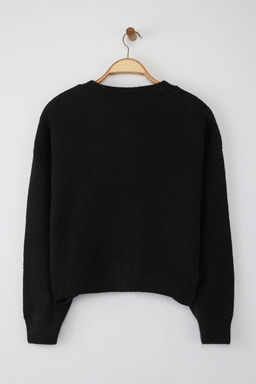 Wardrobe Essentials Siyah Alpaka Yunu Kar?s?ml? Genis Kal?p Triko H?rka | TWOAW26HI00089