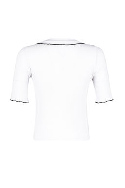 Beyaz Yaka Detayl? Regular/Normal Kal?p Orme Bluz TWOSS24BZ00194