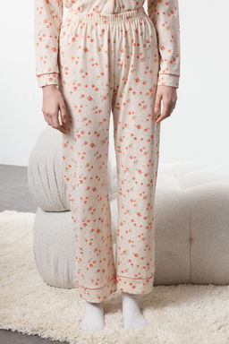 Trendyolmilla Pembe %100 Pamuklu Cicekli Biyeli Orme Pijama Tak?m? THMAW25PT00202 фото 4