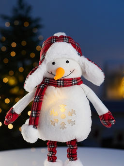 Фигура текстиль «Снеговик» 40-60 см, телескопические ножки, 1 LED, от батареек LR1130×3, свечение тёплое белое