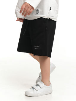 Шорты трикотажные с шевроном 22-6156 черный