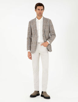 Бежевые джинсовые брюки узкого кроя - Cacharel фото 3